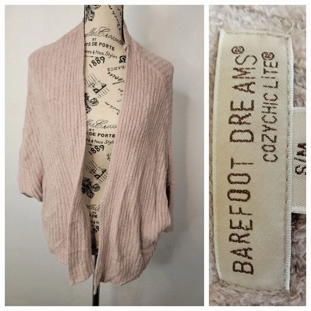 Barefoot dreams Cardigan S/M Cozychic Lite Ribbed Shrug Pink Tank